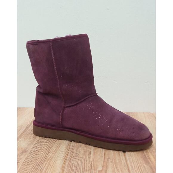 UGG Women’s Boots Classic Short Purple Metallic Spots Size 9 - Picture 5 of 13